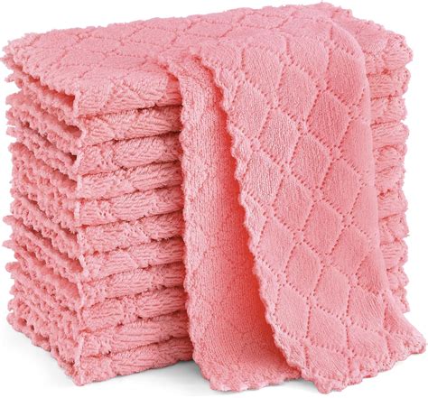 Amazon Homaxy 12 Pack Kitchen Dish Cloths 10 X 10 Inches Pink