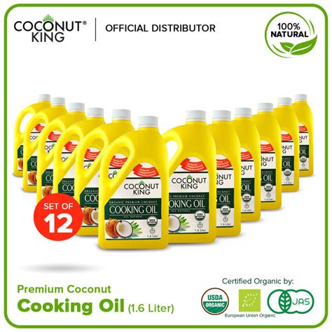 Coconut King Premium Organic Coconut Cooking Oil Liter Bundle Of