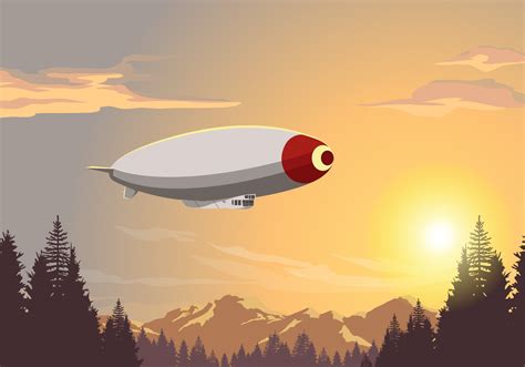 Airship Dirigible Vector Scene 159334 Vector Art at Vecteezy