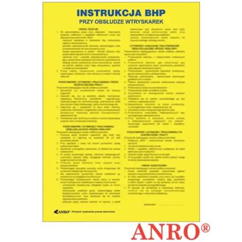 Instrukcja Bhp I Ppo Bhp Na Stanowisku Wtryskarki X P Yta Pcv