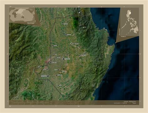 Isabela Philippines High Res Satellite Labelled Points Of Cit Stock