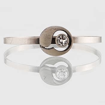 ARMRING Sterlingsilver Med Fasettslipad Bergkristall Sten Laine