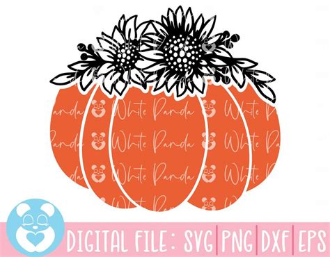 Flower Pumpkin Svg Floral Pumpkin Svg Pumpkin Svg Fall Svg Autumn