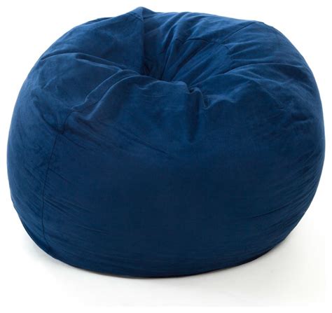 Sammy Blue 3 Ft Faux Suede Microfiber Fabric Bean Bag Modern Bean Bag Chairs By Great Deal