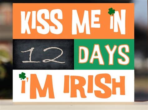 St Patricks Day Chalkboard Countdown Blocks Shamrock