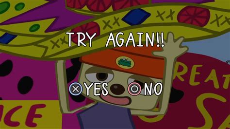 PaRappa The Rapper PS4 Remastered Stage 3 Try Again Screen Picture