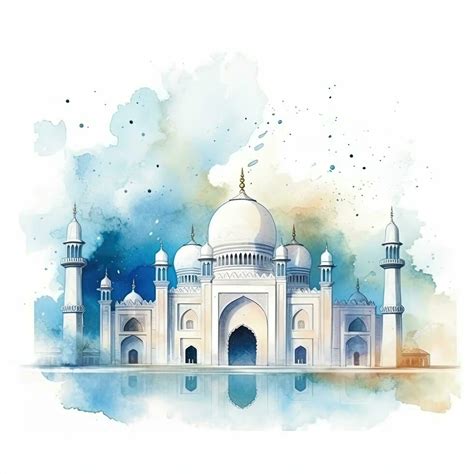 Abstract Eid Mubarak Watercolor Background Illustration 24533567 Stock