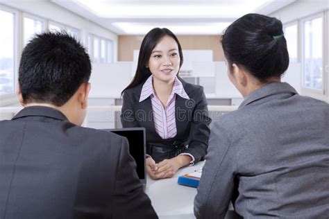 Female Applicants In A Job Interview At Office Stock Photo Image Of