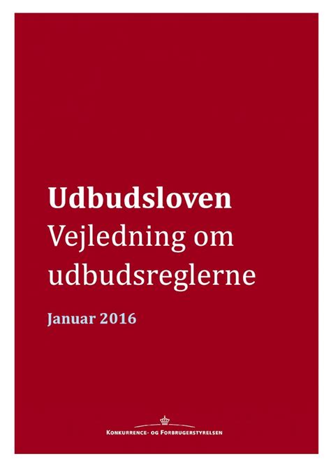 Pdf Udbudsloven Bedre Udbud Udbuds Udbudsloven Vejledning Om