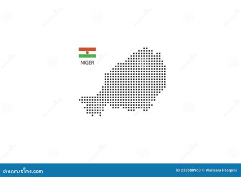 Vector Square Pixel Dotted Map Of Niger Isolated On White Background