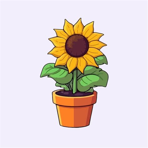 Ilustración de icono de dibujos animados de vector de girasoles en una