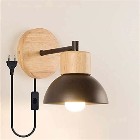 Applique Murale Industrielle Vintage Lampe Murale En Bois M Tal R Tro