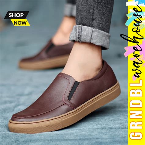 Jual Grndbl X Jiman Sepatu Selop Slop Kasual Slip On Kulit Asli Pria