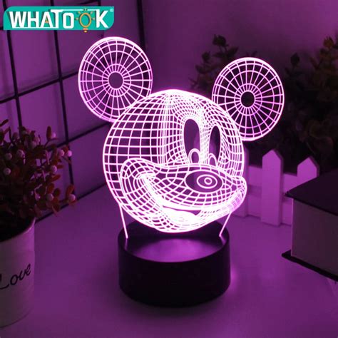 Buy Mickey Mouse 3d Led Acrylic Night Lights Colorful