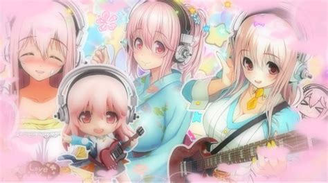 Super Sonico Banner ♡🎧 Anime Canvas Art Kawaii Wallpaper Pink