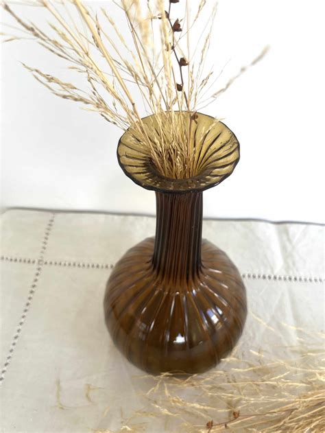 Vase ambré strié Escale Deco