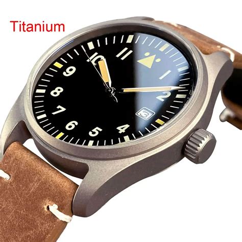 Кожаные наручные часы с сапфировым стеклом | AliExpress