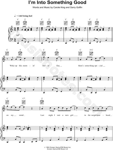 Hermans Hermits Im Into Something Good Sheet Music In C Major