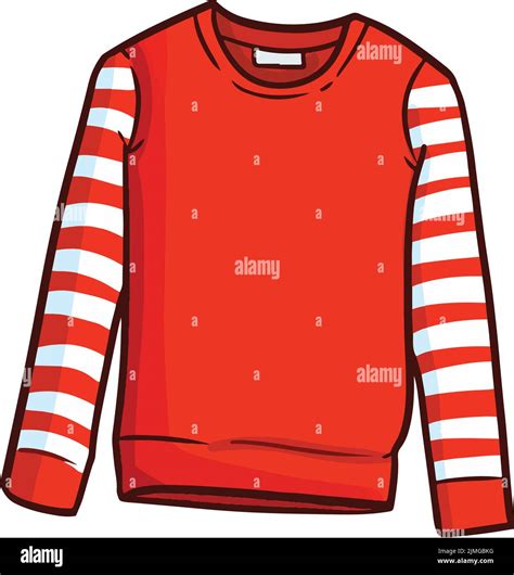 A Vector Illustration Of A Red Sweater With Lines On The White
