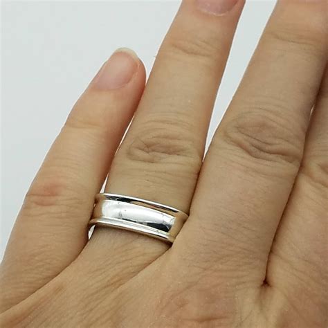 Heavy Squared Sterling Silver Wide Band Vintage Ring Size 9 Etsy