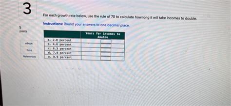 Solved For Each Growth Rate Below Use The Rule Of To Chegg