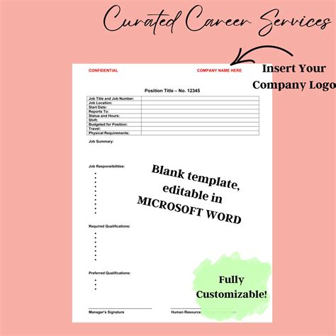 Job Description Template With Example, Job Ad Template With Example