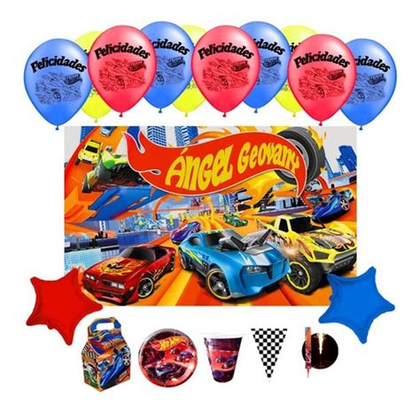 Hot Wheels Fiesta 40 Niños Platos Vasos Lona Dulceros Fiesta Envío gratis