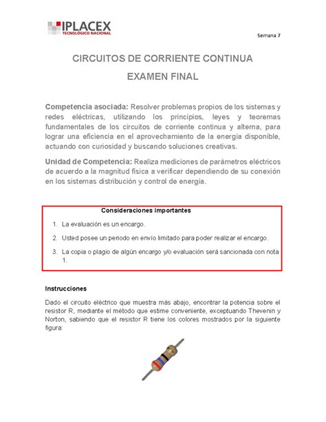 Evaluacion Circuitos Corriente Continua Circuitos De Corriente