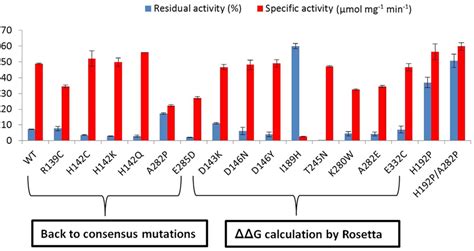 Thermostability And Specific Activity Of Tk Variants From Two