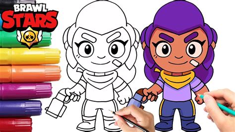 How To Draw Brawl Stars Shelly Step By Step Tutorial Youtube