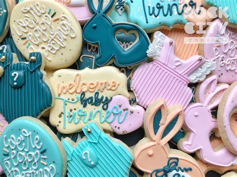 Eggspecting cookies bunny gender reveal cookies gender reveal cookies