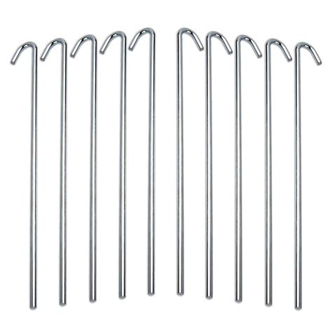 10 Piece Tent Garden Stakes Heavy Duty Galvanized Steel Pegs Rust Free