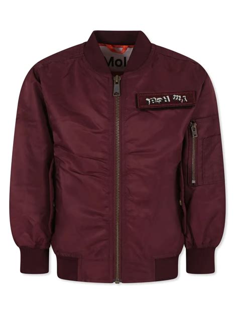 Molo Logo Patch Bomber Jacket | Red | FARFETCH