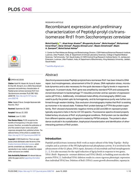 Pdf Recombinant Expression And Preliminary Characterization Of