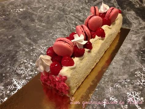 Bûche glacée vanille meringues et framboises Les Gourmandises de Némo