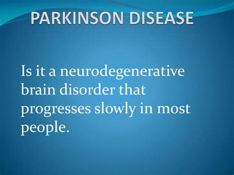 Ppt Parkinson Disease Powerpoint Presentation Free Download Id 4828534