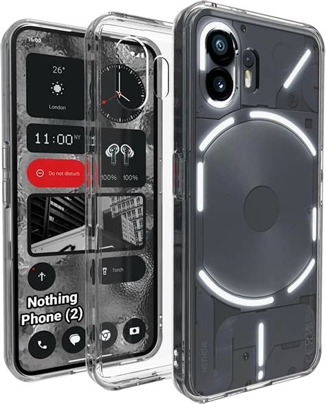 Riggear Shockproof Tough Hybrid Armor Back Cover Case Compatible With Nothing Phone 2a Clear Pc