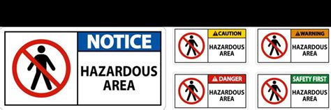 Danger sign hazardous area sign on white Vector Image