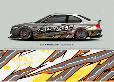 Racing Car Wrap Design Vector For Vehicle Vinyl Sticker And Automotive