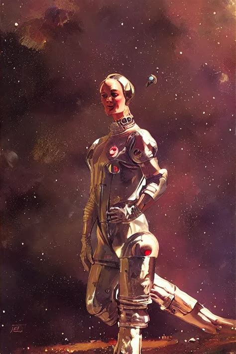 Pulp Scifi Fantasy Illustration Full Body Portrait Of Stable