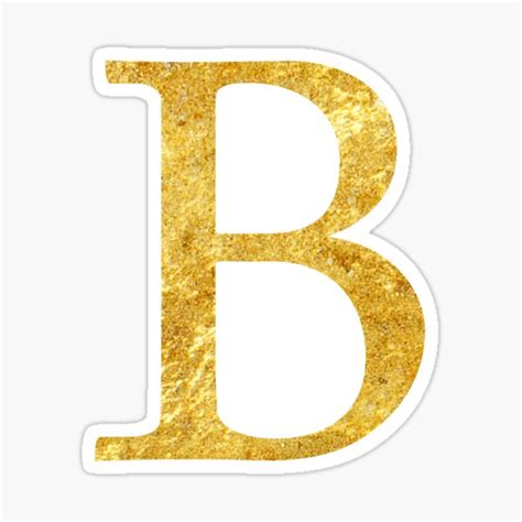 the letter b in gold glitter sticker