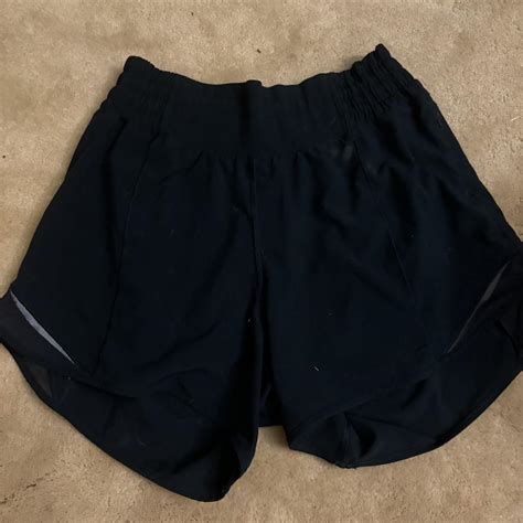 Lulu Lemon Hotty Hot Shorts Size 4 4 Inch Long Navy Depop