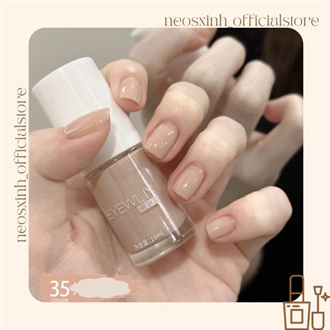 Sơn Móng Tay Beyewliy ml Màu Nude Đen Trắng Trong Suốt Kim Tuyến Pastel Tím Neosxinh Nails