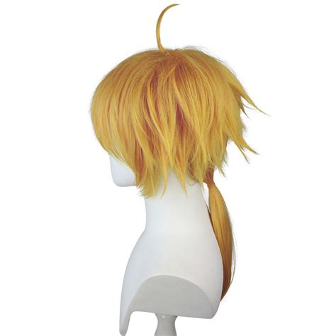 Gvavaya Game Cosplay Genshin Impact Thoma Cosplay Wig Golden 55cm Hair