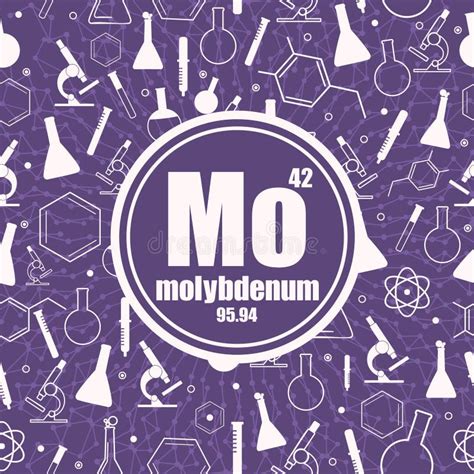 Molybdenum Chemical Element Concept Of Periodic Table Stock Vector