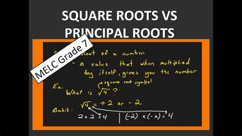 Square Root And Principal Root Tagalog Math Youtube