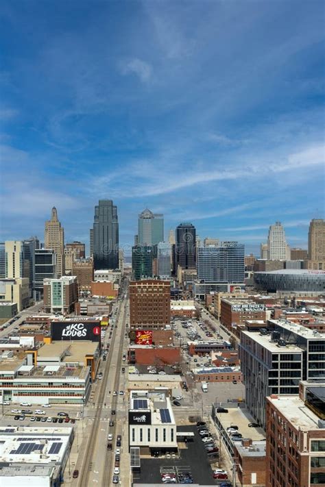 Aerial Of The Downtown Business District Of Kansas City Missouri