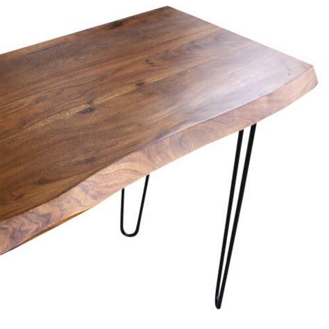 Acacia Wood Live Edge Desk With Cherry Stain 1 Metro Market