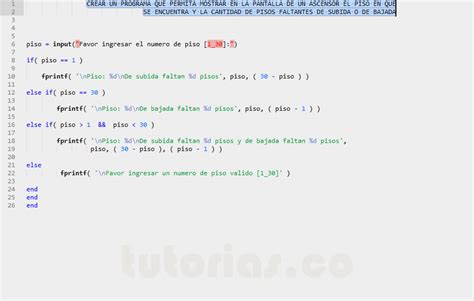 Sentencia If Else Matlab Cantidad Pisos Faltantes Tutorias Co