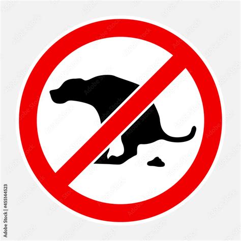 No Dog Poop Warning Cute Symbol Vector Illustration